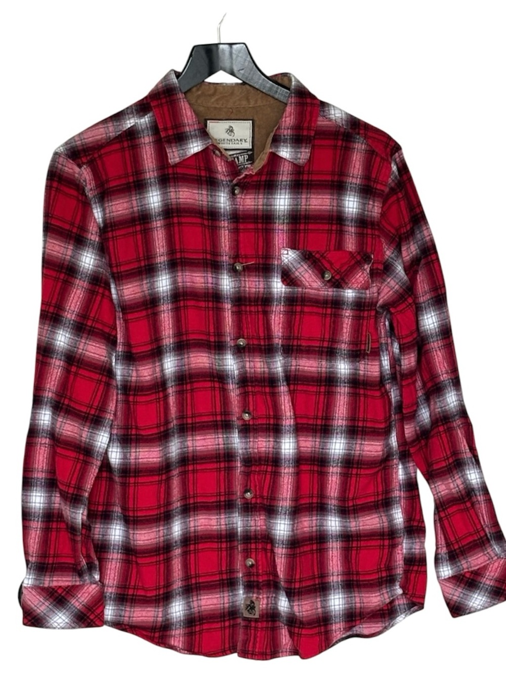 Legendary Whitetails Red Plaid Flannel Button-Down Shirt